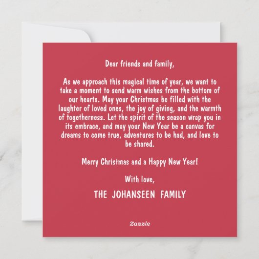 Minimalistisch Eenvoudig  Prettige feestdagen Rood Feestdagenkaart (Achterkant)