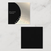 Minimalistisch eenvoudig professioneel goud geomet vierkante visitekaartje (Voorkant / Achterkant)