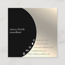 Minimalistisch eenvoudig professioneel goud geomet vierkante visitekaartje