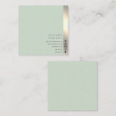 Minimalistisch eenvoudig professioneel neomuntgoud vierkante visitekaartje (Voorkant / Achterkant)