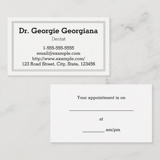 Minimalistisch, eenvoudig, professioneel Visitekaa Afsprakenkaartje (Voorkant / Achterkant)