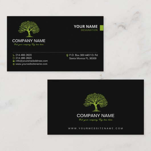 Minimalistisch, eenvoudig, professioneel, zwart, u visitekaartje (Voorkant / Achterkant)