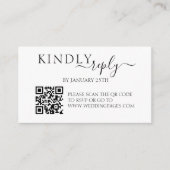 Minimalistisch Eenvoudig QR-code RSVP Wedding Repl Informatiekaartje (Voorkant)