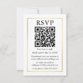 Minimalistisch eenvoudig QR RSVP Gold Lijst Kaart (Voorkant)