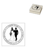 minimalistisch eenvoudig retouradres bruidspaar rubberstempel (Gestempeld)
