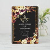 Minimalistisch Eenvoudig Rood Rose, Goud Lijst uit Kaart (Staand voorkant)