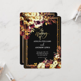 Minimalistisch Eenvoudig Rood Rose, Goud Lijst uit Kaart