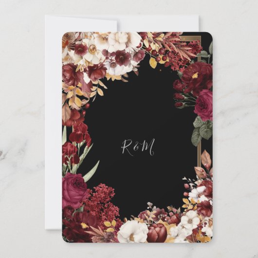 Minimalistisch Eenvoudig Rood Rose, Goud Lijst uit Kaart (Achterkant)