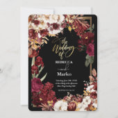 Minimalistisch Eenvoudig Rood Rose, Goud Lijst uit Kaart (Voorkant)