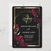 Minimalistisch Eenvoudig Rood Rose, Goud Lijst uit Kaart (Voorkant)