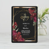 Minimalistisch Eenvoudig Rood Rose, Goud Lijst uit Kaart (Staand voorkant)