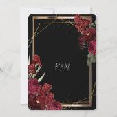 Minimalistisch Eenvoudig Rood Rose, Goud Lijst uit Kaart (Achterkant)