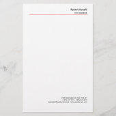 Minimalistisch Eenvoudig Rood Wit Modern  Briefpapier (Voorkant)