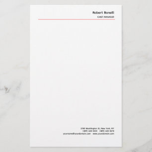 Minimalistisch Eenvoudig Rood Wit Modern Briefpapier