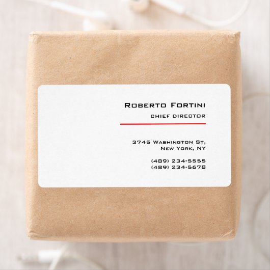 Minimalistisch Eenvoudig Rood Wit Modern Etiket (Insitu)