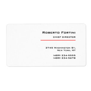 Minimalistisch Eenvoudig Rood Wit Modern Etiket