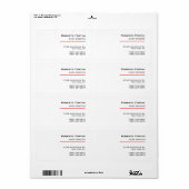 Minimalistisch Eenvoudig Rood Wit Modern Etiket (Full Sheet)