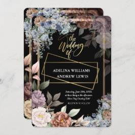 Minimalistisch eenvoudig Roos, gouden Lijst bruilo Kaart