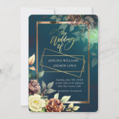 Minimalistisch eenvoudig Roos, gouden Lijst bruilo Kaart (Voorkant)