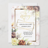 Minimalistisch eenvoudig Roos, gouden Lijst bruilo Kaart (Voorkant)