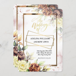 Minimalistisch eenvoudig Roos, gouden Lijst bruilo Kaart