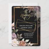 Minimalistisch eenvoudig Roos, gouden Lijst bruilo Kaart (Voorkant)