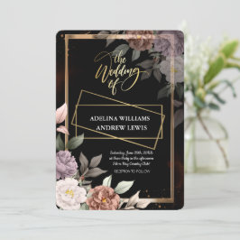 Minimalistisch eenvoudig Roos, gouden Lijst bruilo Kaart