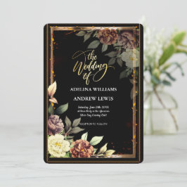 Minimalistisch eenvoudig Roos, gouden Lijst bruilo Kaart