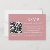 Minimalistisch eenvoudig Roos QR RSVP Kaart (Voorkant)