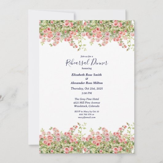 Minimalistisch eenvoudig roos wijnstok repetitie d kaart (Voorkant)