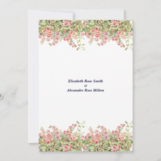 Minimalistisch eenvoudig roos wijnstok repetitie d kaart (Achterkant)