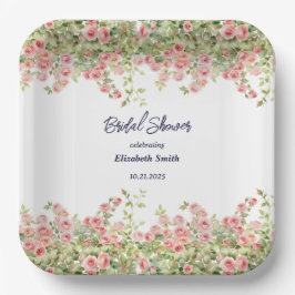 Minimalistisch Eenvoudig  roos wijnstok vrijgezell Papieren Bordje