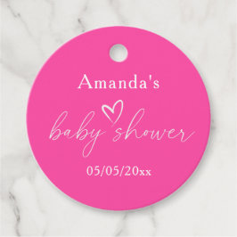 Minimalistisch Eenvoudig Roze Baby shower Bedankjes Labels