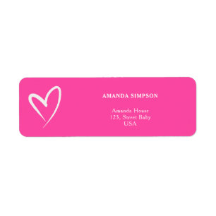 Minimalistisch Eenvoudig Roze Baby shower Etiket