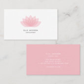Minimalistisch eenvoudig roze lotus visitekaartje (Voorkant / Achterkant)