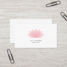 Minimalistisch eenvoudig roze lotus visitekaartje