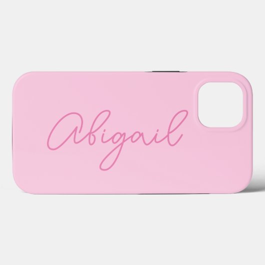Minimalistisch eenvoudig roze script monogram Case-Mate iPhone case (Achterkant (horizontaal))