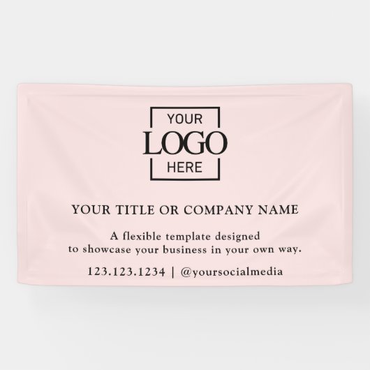 Minimalistisch Eenvoudig Roze Zakelijk Logo Profes Spandoek (Horizontaal)