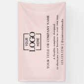 Minimalistisch Eenvoudig Roze Zakelijk Logo Profes Spandoek (Verticaal)