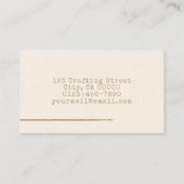 Minimalistisch Eenvoudig Rustiek Kraft-Document Gr Visitekaartje (Achterkant)