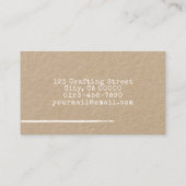 Minimalistisch Eenvoudig Rustiek Kraft-Document Gr Visitekaartje (Achterkant)