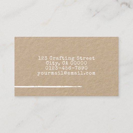 Minimalistisch Eenvoudig Rustiek Kraft-Document Gr Visitekaartje (Achterkant)