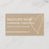 Minimalistisch Eenvoudig Rustiek Kraft-Document Gr Visitekaartje (Voorkant)