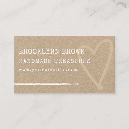 Minimalistisch Eenvoudig Rustiek Kraft-Document Gr Visitekaartje (Voorkant)