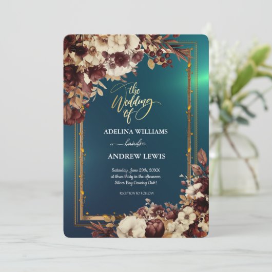 Minimalistisch Eenvoudig Schattige Groen Roos, Gou Kaart (Staand voorkant)