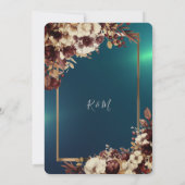 Minimalistisch Eenvoudig Schattige Groen Roos, Gou Kaart (Achterkant)