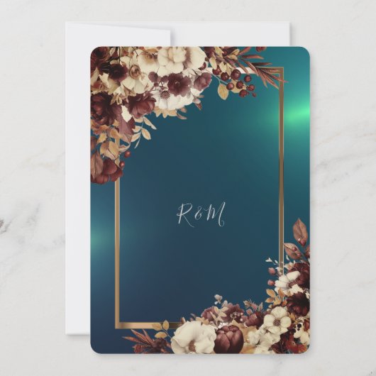 Minimalistisch Eenvoudig Schattige Groen Roos, Gou Kaart (Achterkant)