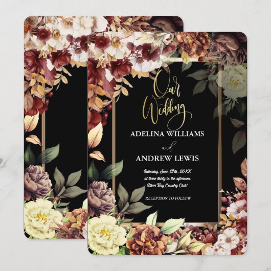 Minimalistisch Eenvoudig Schattige Roos Goud Lijst Kaart (Voorkant / Achterkant)