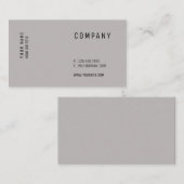 Minimalistisch, eenvoudig schoon grijs visitekaartje (Voorkant / Achterkant)