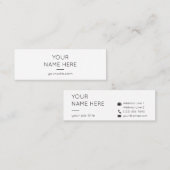 Minimalistisch eenvoudig schoon, modern Visitekaar Mini Visitekaartje (Voorkant / Achterkant)